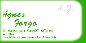 agnes forgo business card